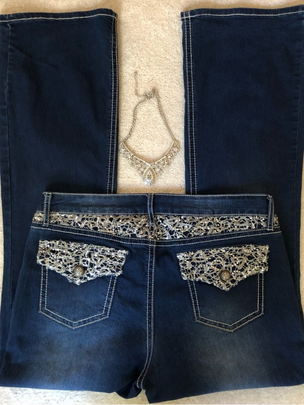 🎉Host Pick A.N.A. Y2K Luxe Embroidered Jeans Size 14